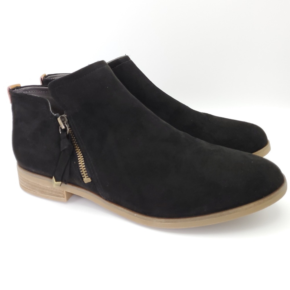 Dr. Scholls Astir Womens Black Suede Side Zip Ankle Boots Booties Size 11 M